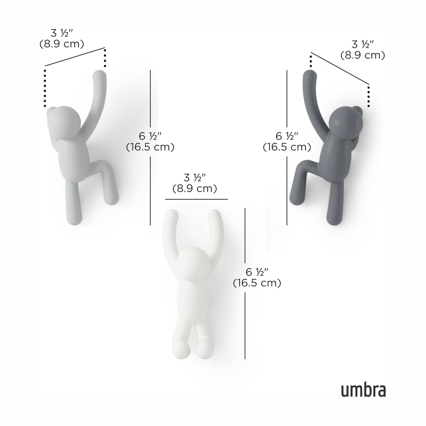 Umbra Buddy Haken - Dekorative Wandhaken - 3er Set