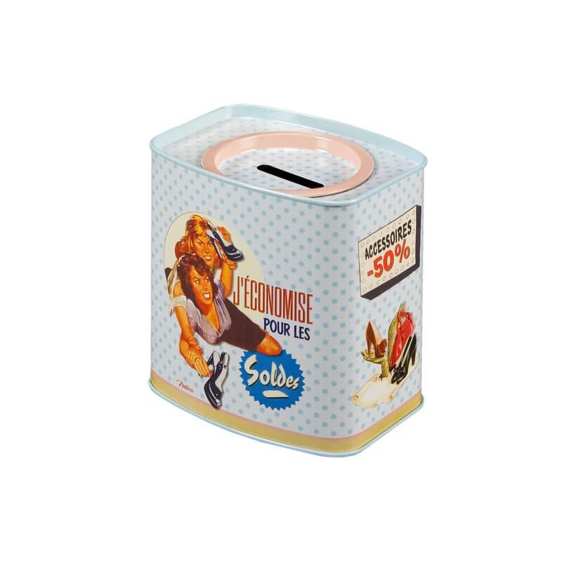 Spardose "J'économise pour les soldes"