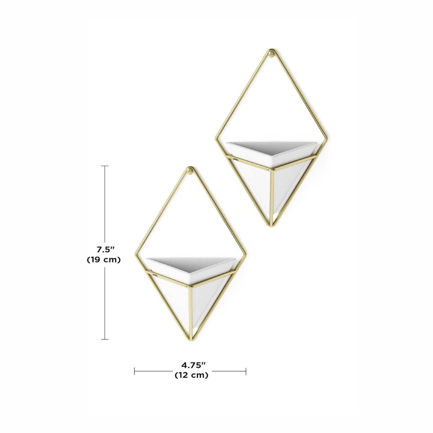 Umbra Trigg Wandvase & Geometrische Deko - Übertopf- Keramik Weiß