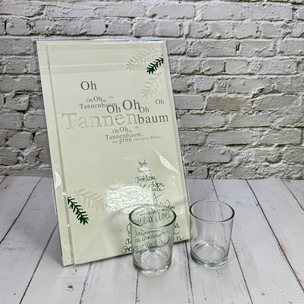 2er Set Lichttüte "Oh Tannenbaum" inkl. Teelichtgläser - Räder