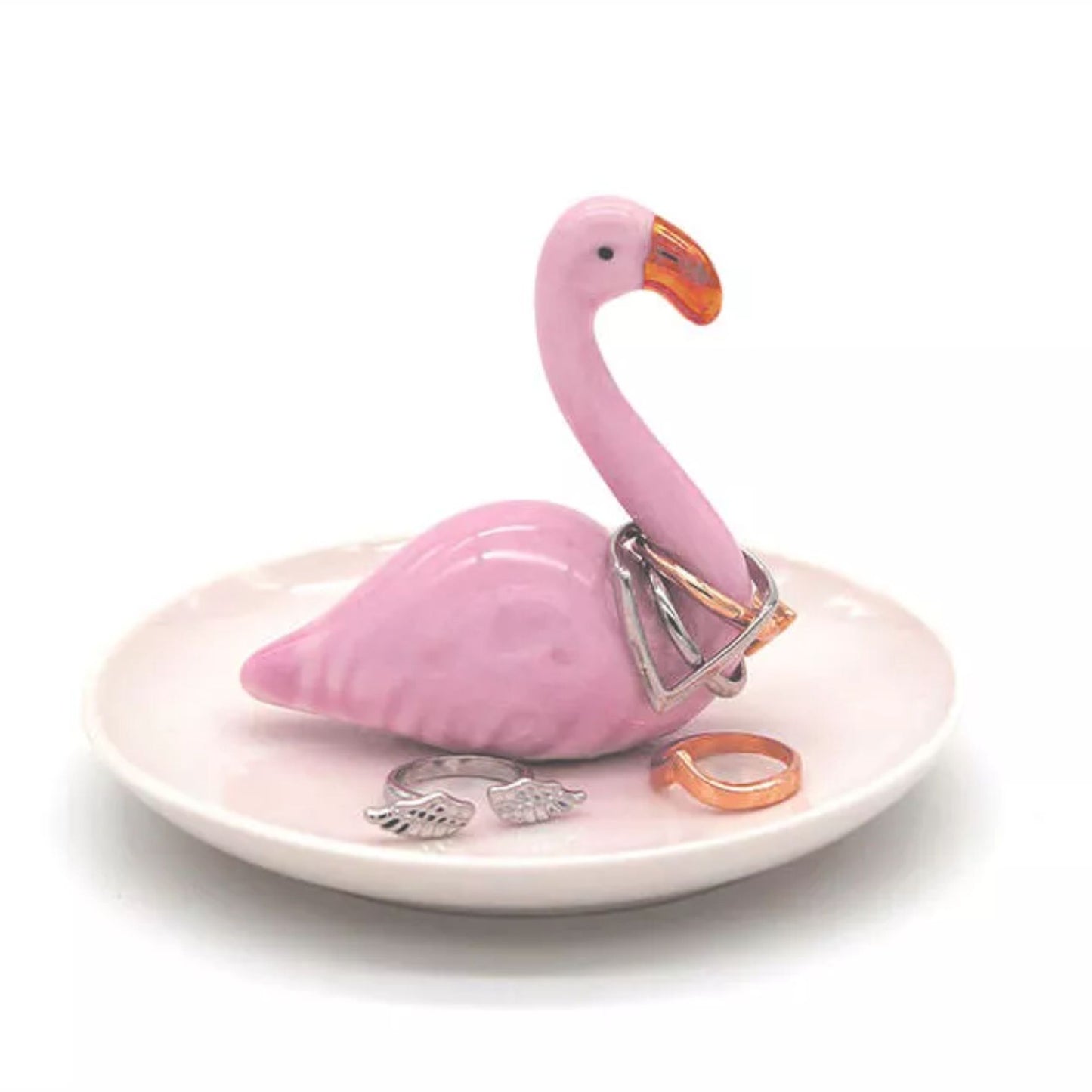 Winkee - Schmuckteller / Ringhalter Flamingo aus Porzellen