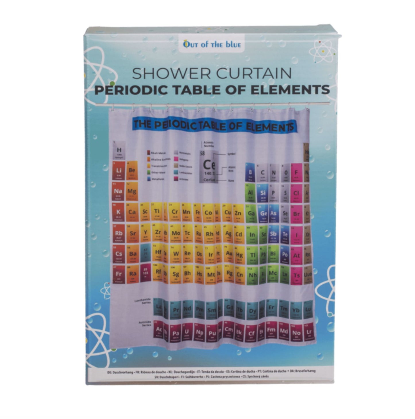 Chemie Duschvorhang Periodensystem 180x180 Cm