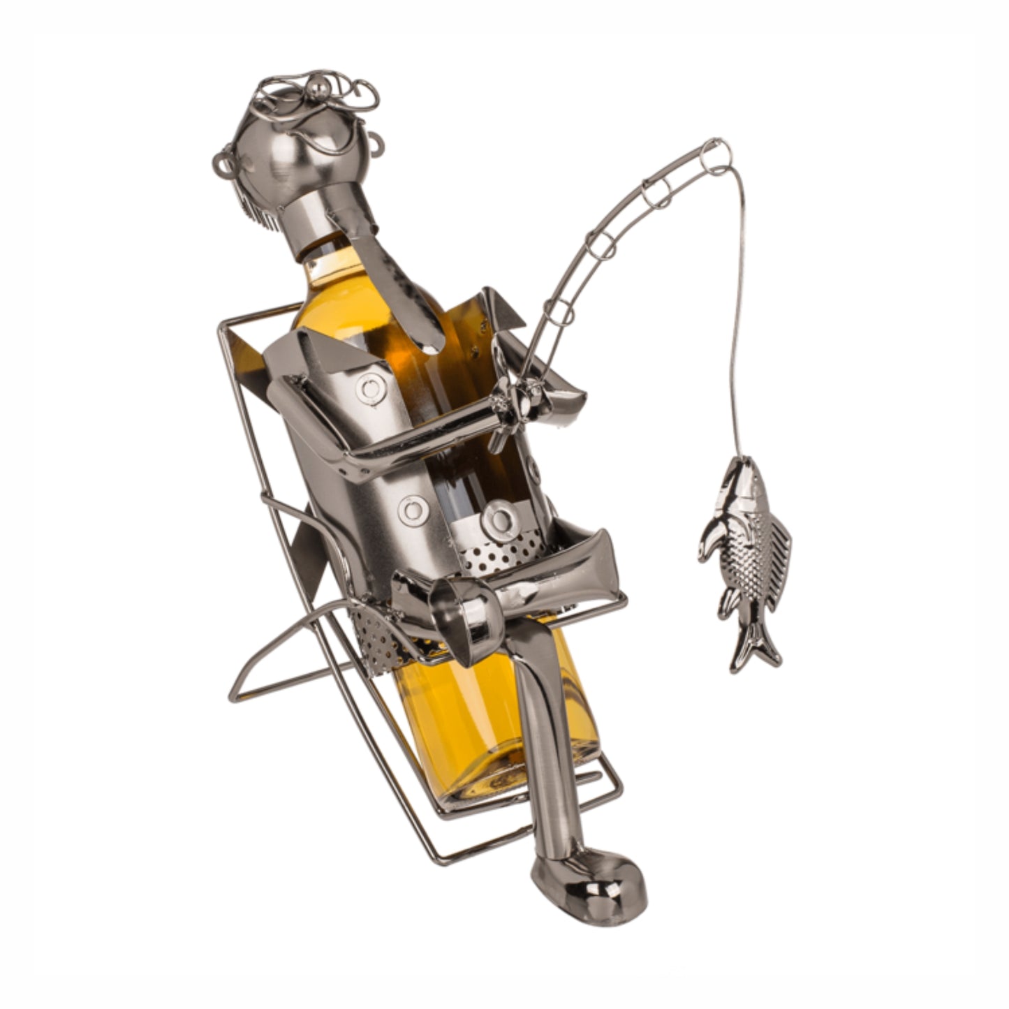 Metall-Flaschenhalter, Angler II - ca.26x21cm