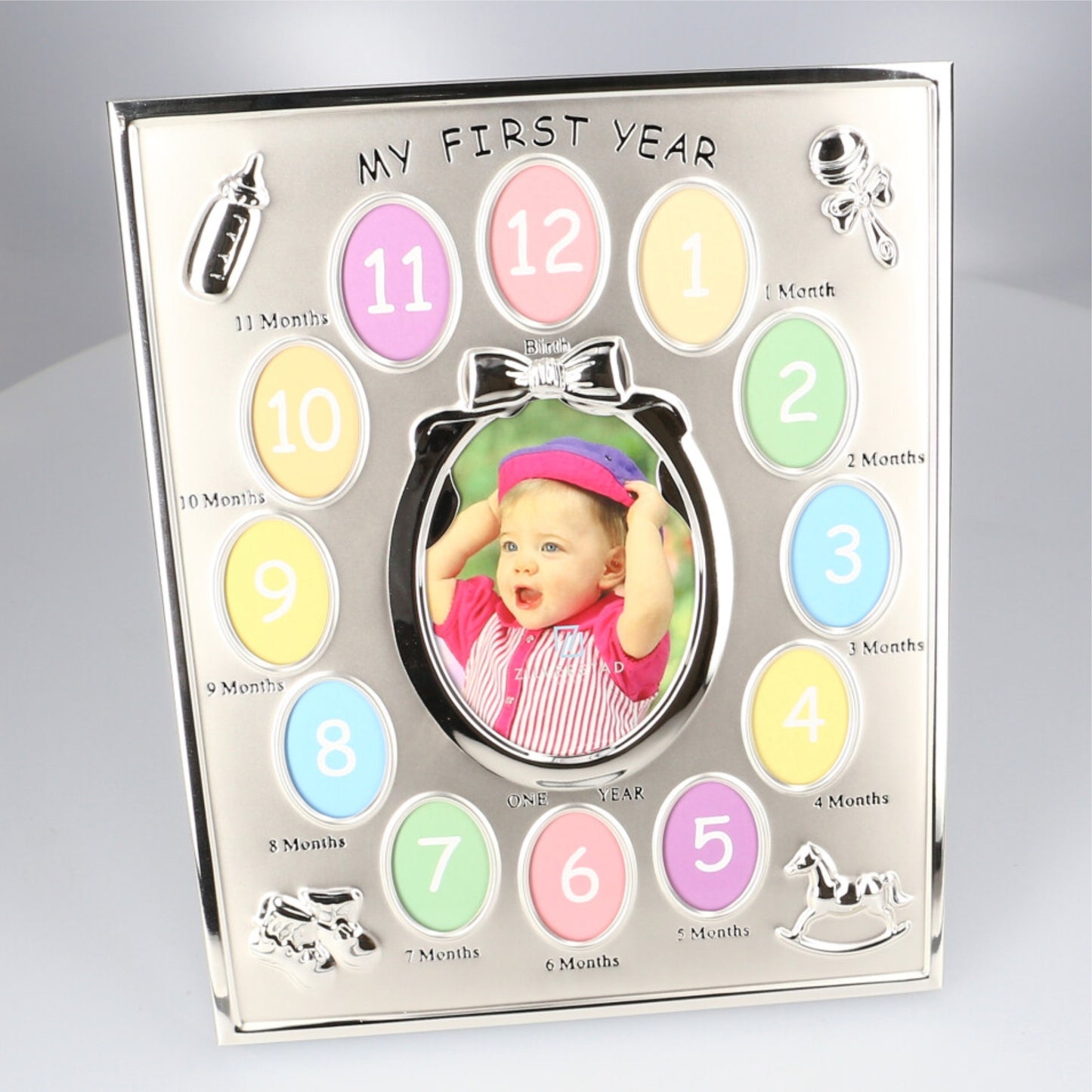 Silberner Einjahresrahmen - Baby erstes Jahr