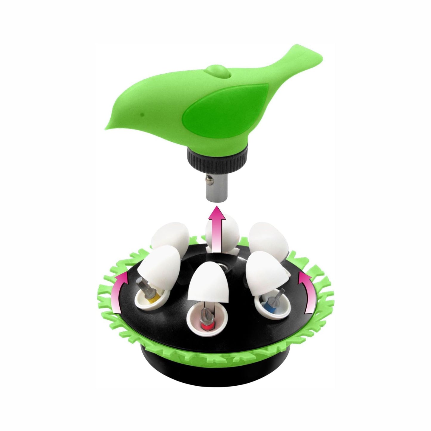 IThinking Schraubendreher "Vögelchen Nest" mit 6 Bits in Grün