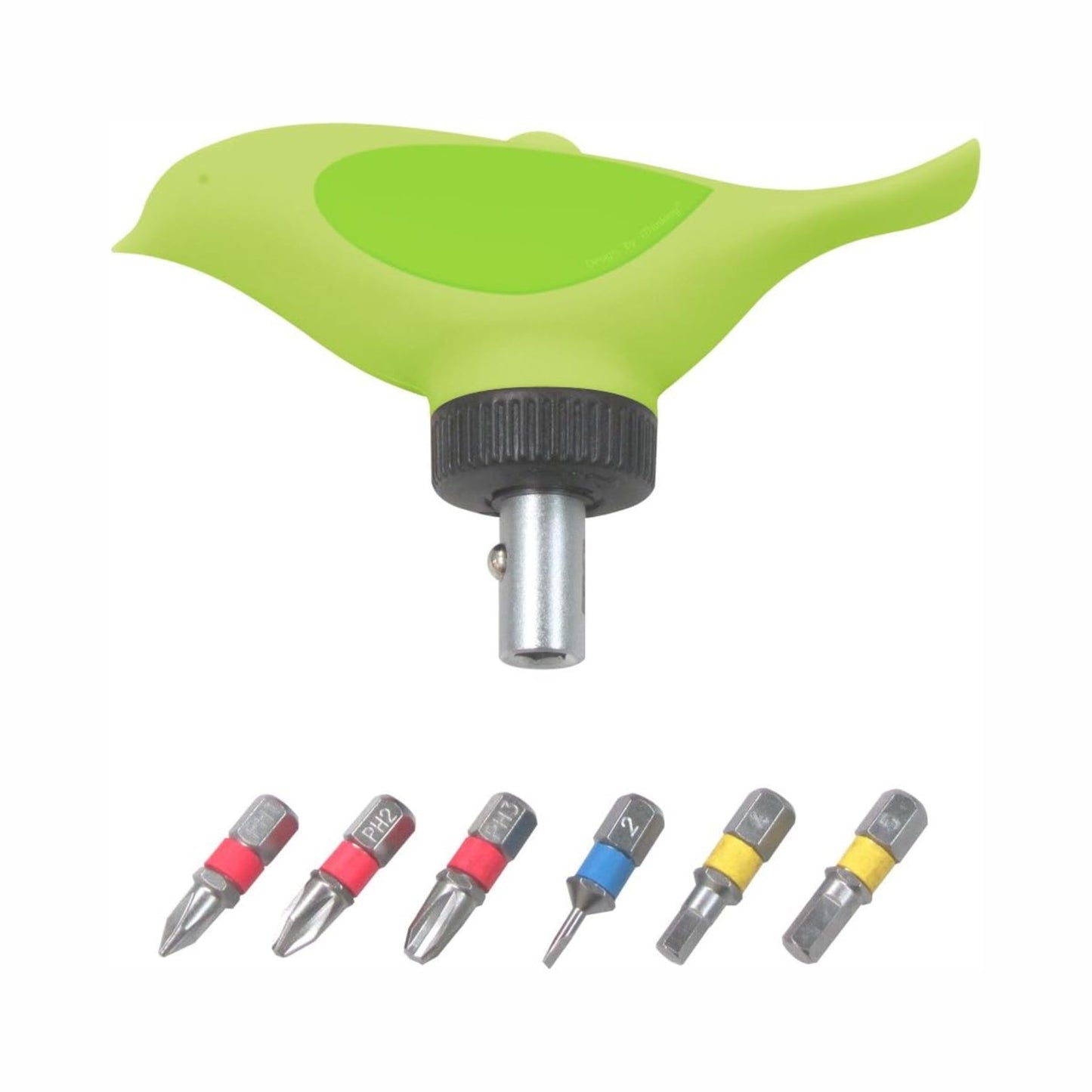 IThinking Schraubendreher "Vögelchen Nest" mit 6 Bits in Grün