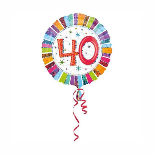 Luftballon aus Folie zum 40. Geburtstag, Jubiläum - 43 cm