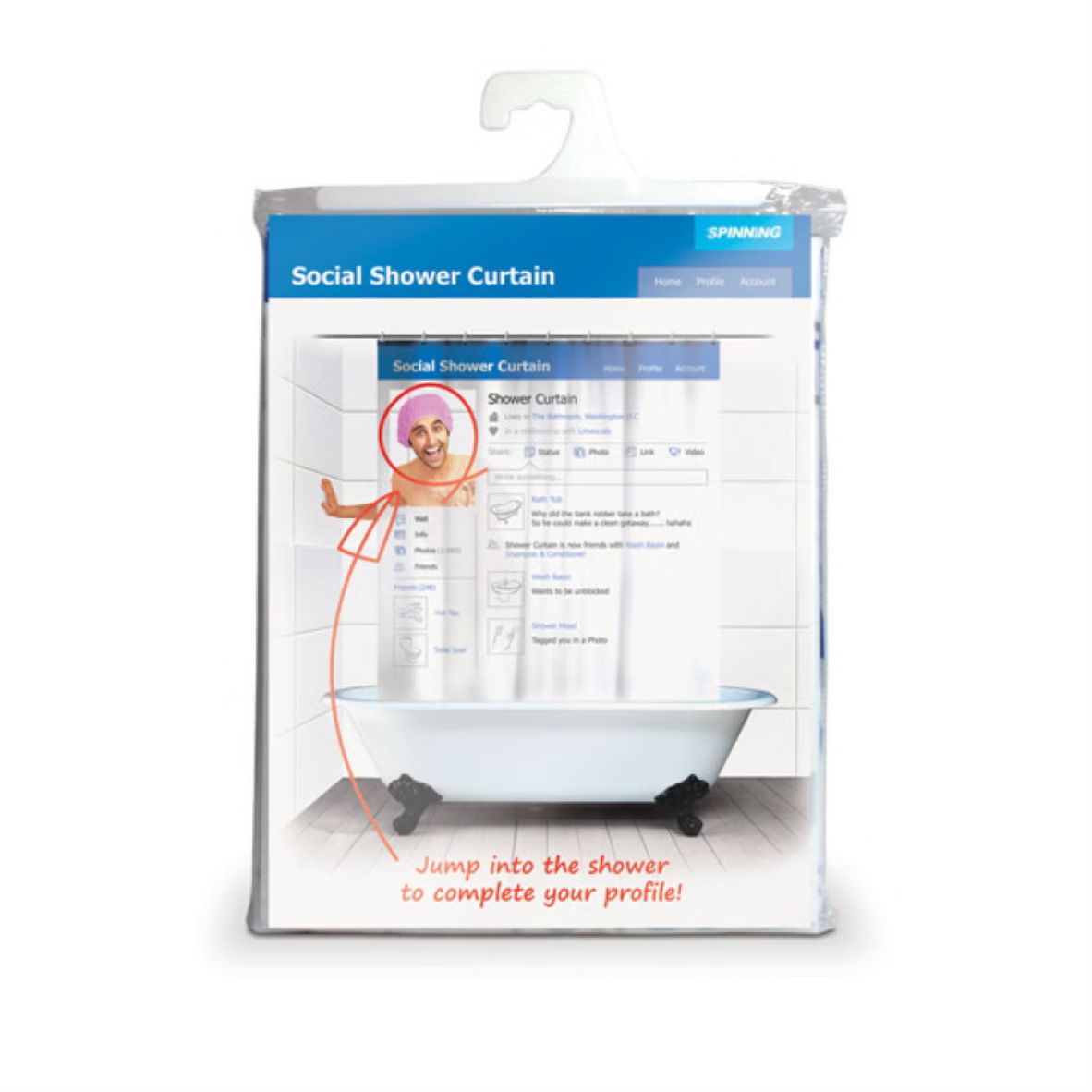 Duschvorhang für Badewanne Facebook