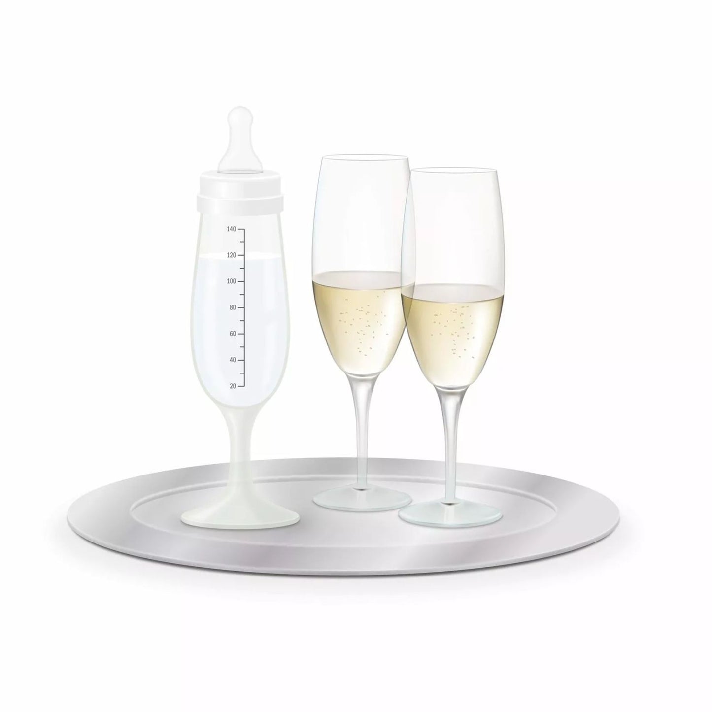 Babyfläschchen "Sektglas"