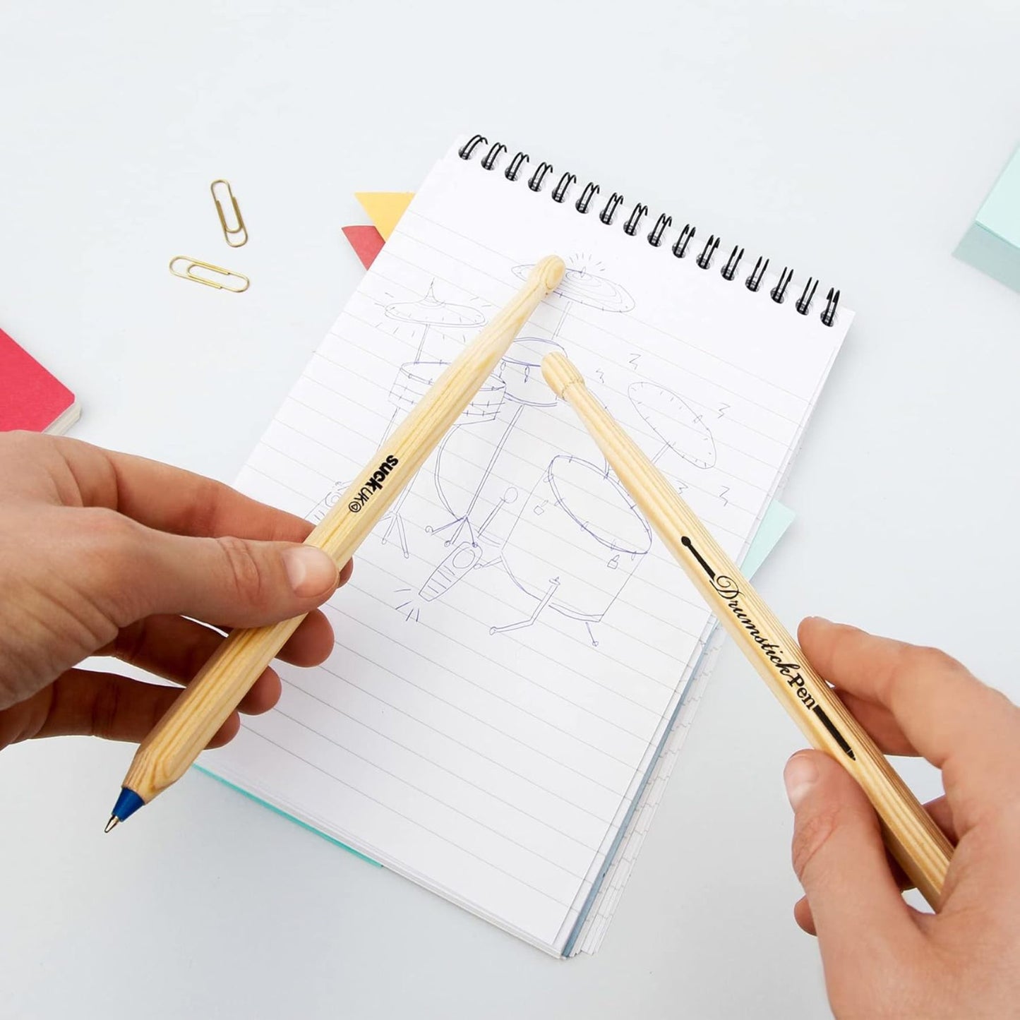 SUCK UK Drumstick-Kugelschreiber (2er-Packung) Trommelstöcke