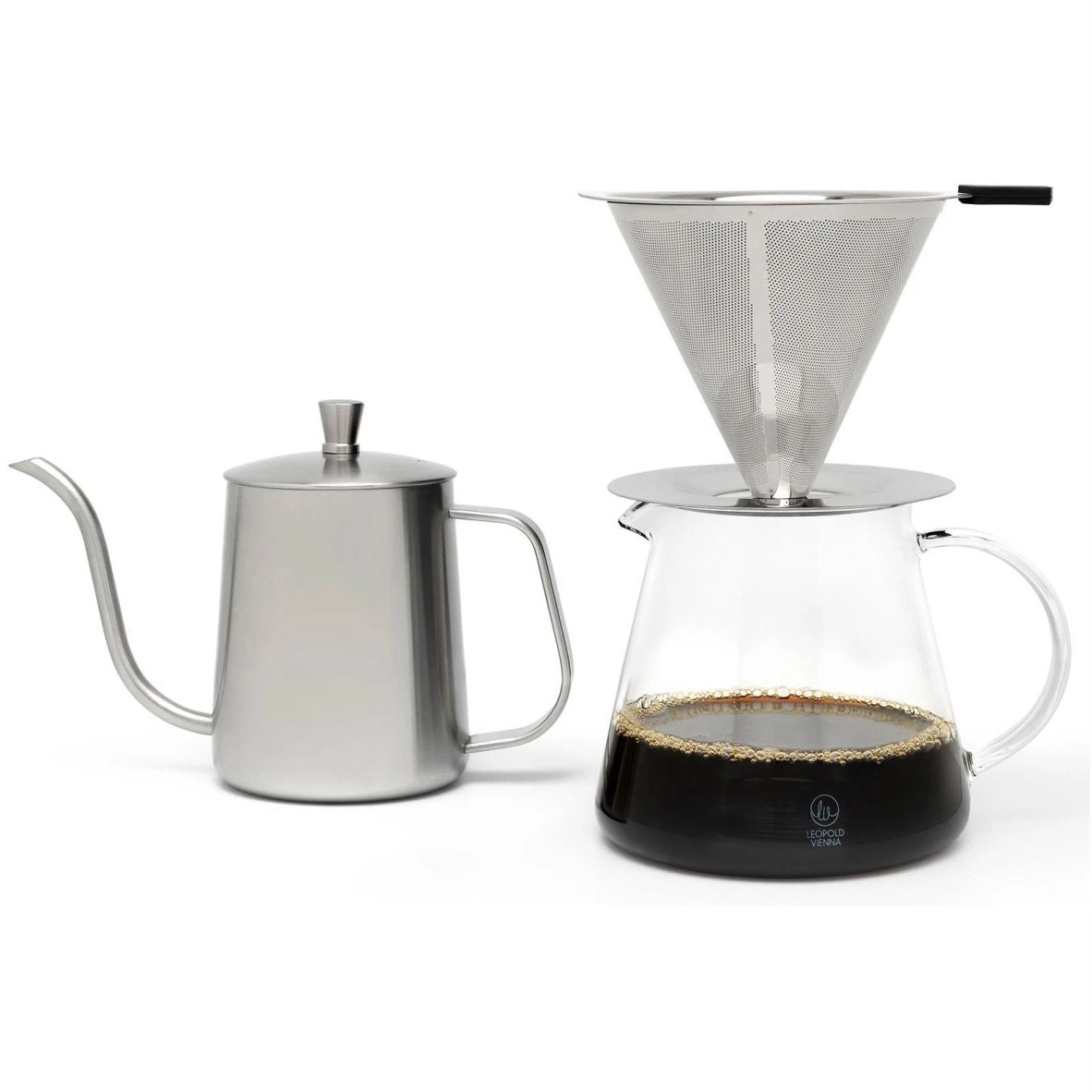 Slow Coffee Maker Set 0.5 Liter 3-teilig Kaffeebereiter & Wasserkessel & Filter