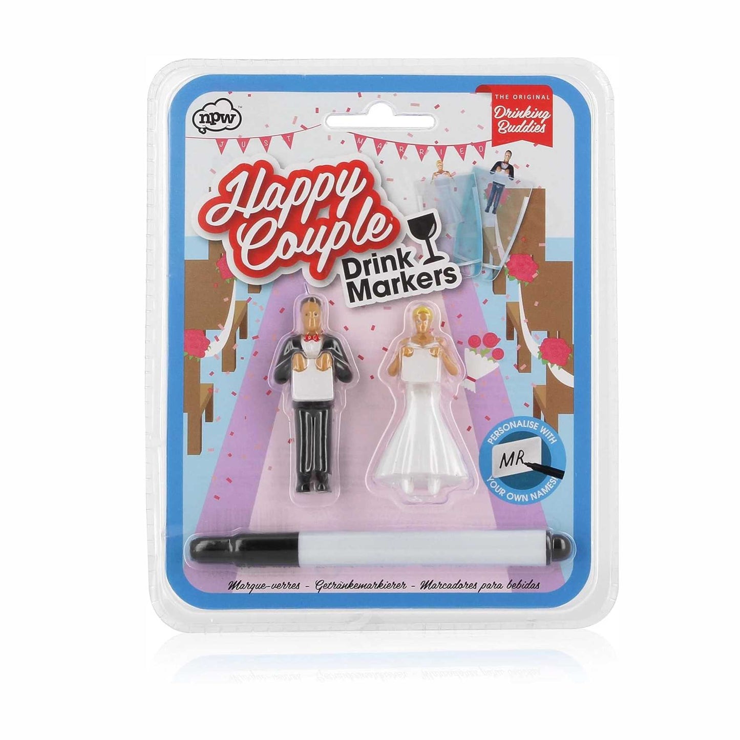 Drinking Buddies Bride & Groom Drink Markers