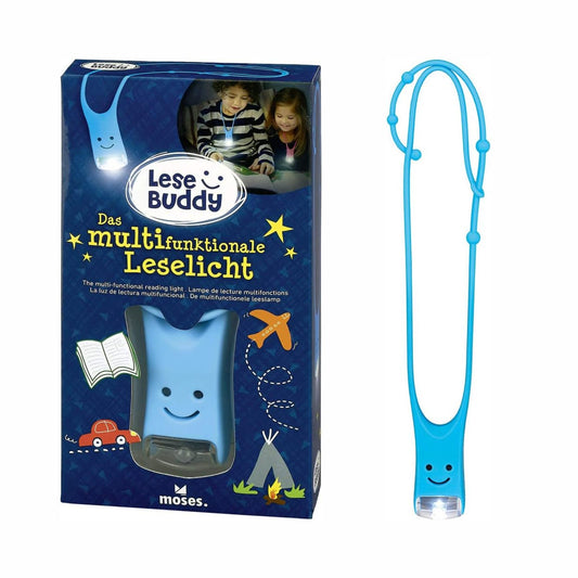 Lese Buddy - Das Leselicht für Kinder - Multifunktionale Leselampe - blau