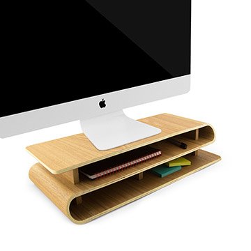 2in1: Monitorständer & Schreibtisch-Organizer - Holz