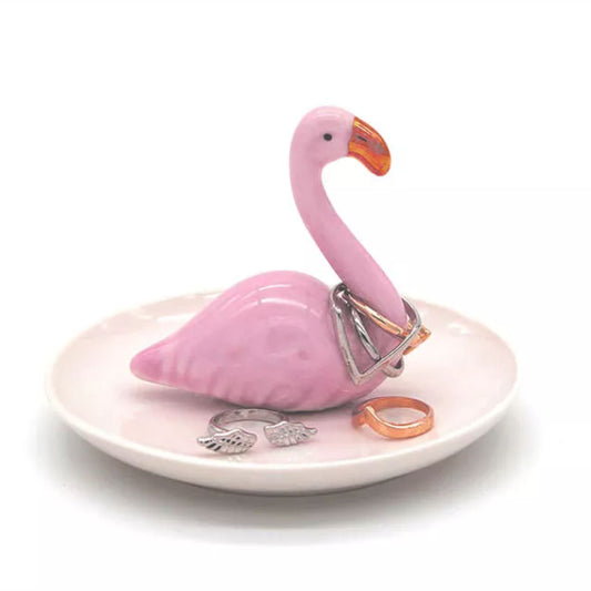 Winkee - Schmuckteller / Ringhalter Flamingo aus Porzellen