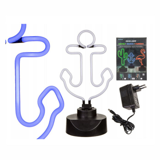 Neon Leuchte Anker, Höhe ca. 35 cm, 6W, mit 12V Adapter