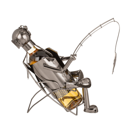 Metall-Flaschenhalter, Angler II - ca.26x21cm