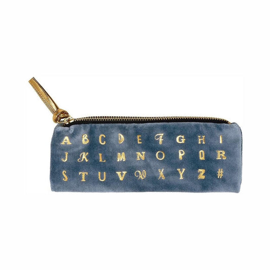 Moses Etui Libri_x Alphabet Samt 21 x 8 cm Dunkelblau