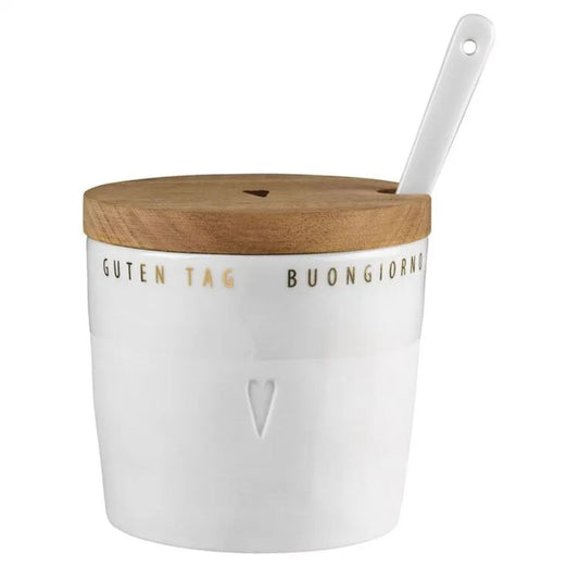 RÄDER Zuckerdose mit Deckel "Guten Tag" - 9,5cm
