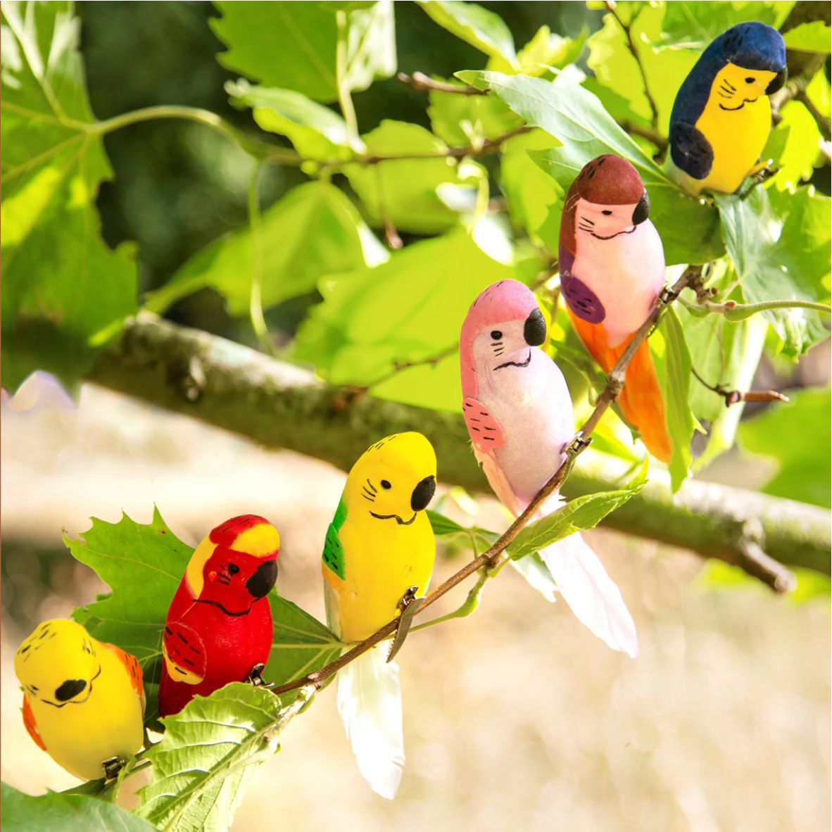 6 Stück Künstliche Papageien-Clip-Vögel für Dekoration