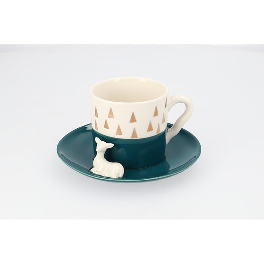 Knuffiges Tier-Tassenset in Geschenkbox - Rehkitz