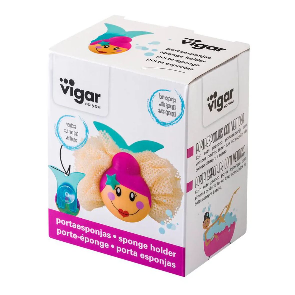 Vigar Dolls Meerjungfrauen-Schwammhalter mit Saugnapf
