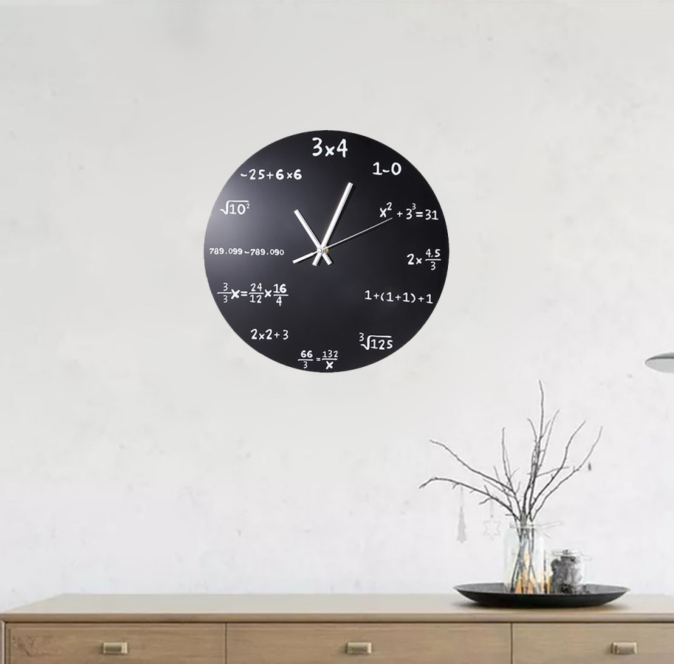 Mathematik Wanduhr mit Formeln