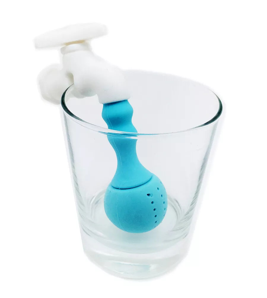 FOTOFOL - Tee Ei, tragbarer Silikon Wasserhahn Teefilter Haushalt Büro grün Silikon Tee Ei Wasserhahn Form Filterzubehör Teesieb Teefilter für Losen Tee